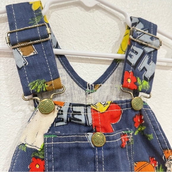 RARE Vintage 1970’s Hee Haw Liberty All Over Print Overalls Short Size 3-4T - Picture 7 of 10
